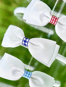 Gingham Bow Headbands - Red, Navy, & Blue