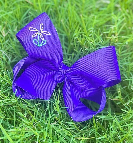 Mardi Gras Flower Hair Bow