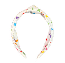 Rainbow Hearts Top Knot Headband