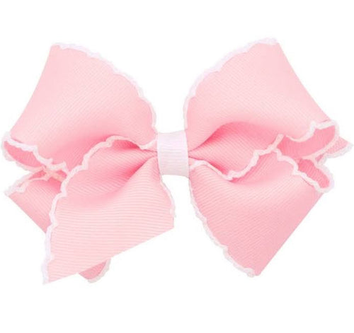 Classic Moonstitch Hair Bow - Pink