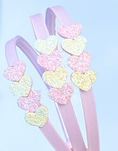 Sweet Hearts Headband - Pink & Yellow