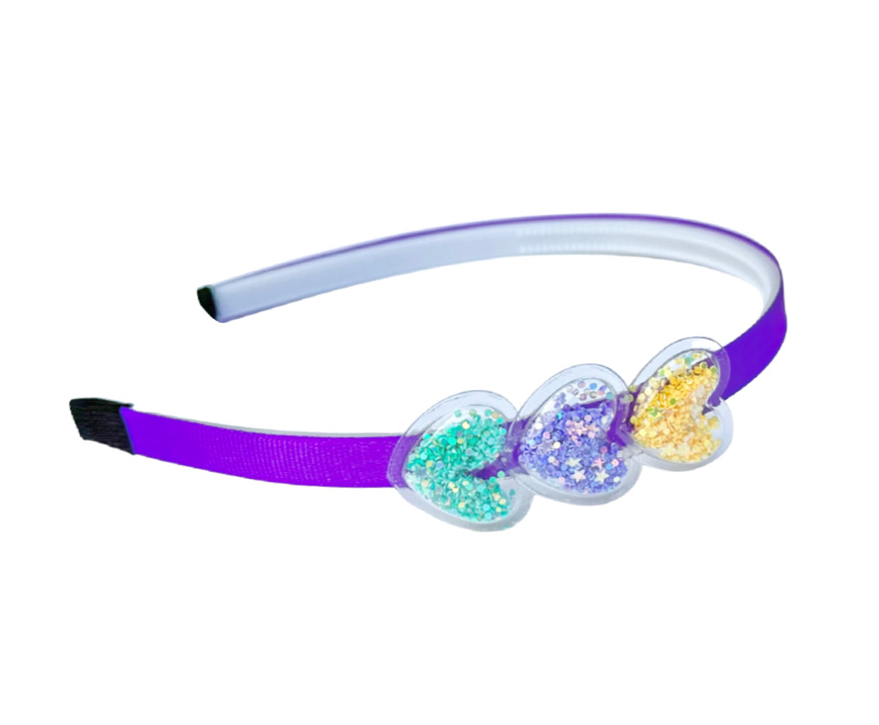 Mardi Gras Acrylic Hearts Headband