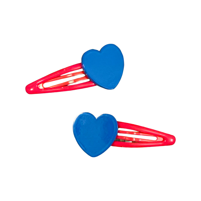 Patriotic Acrylic Heart Clip Set