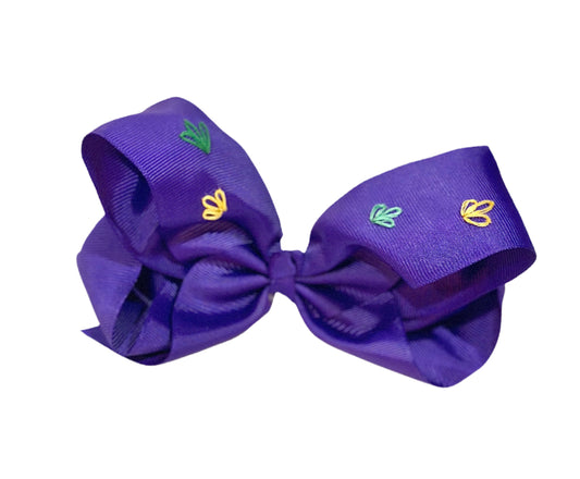 Fleur De Lis Stitched Hair Bow - Lolo Headbands